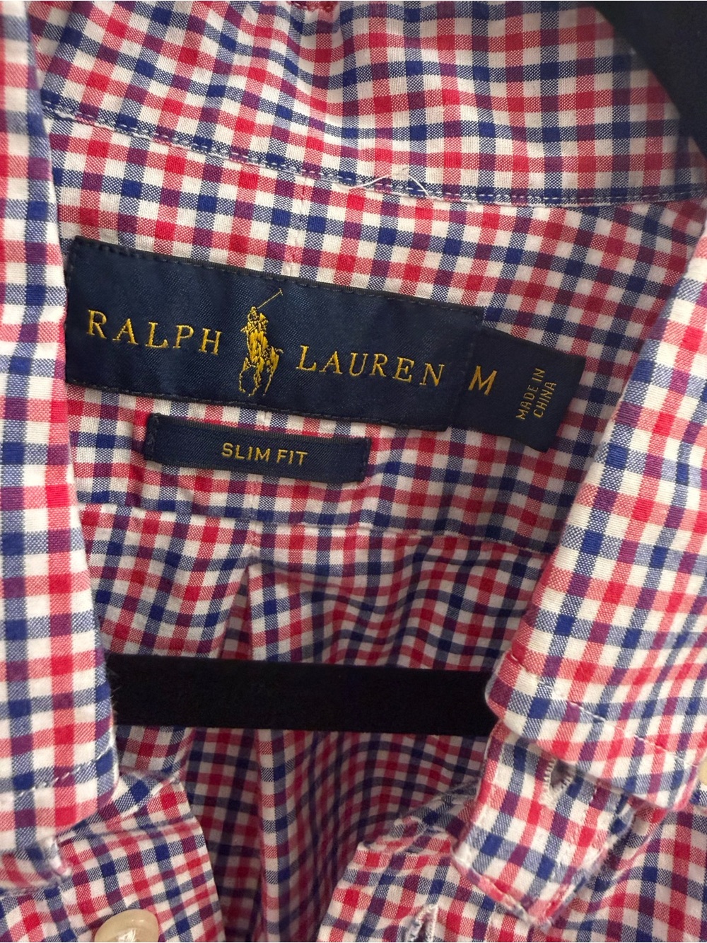 Ralph Lauren Men’s Red & Blue Check Button-Down Shirt - Picture 2 of 3